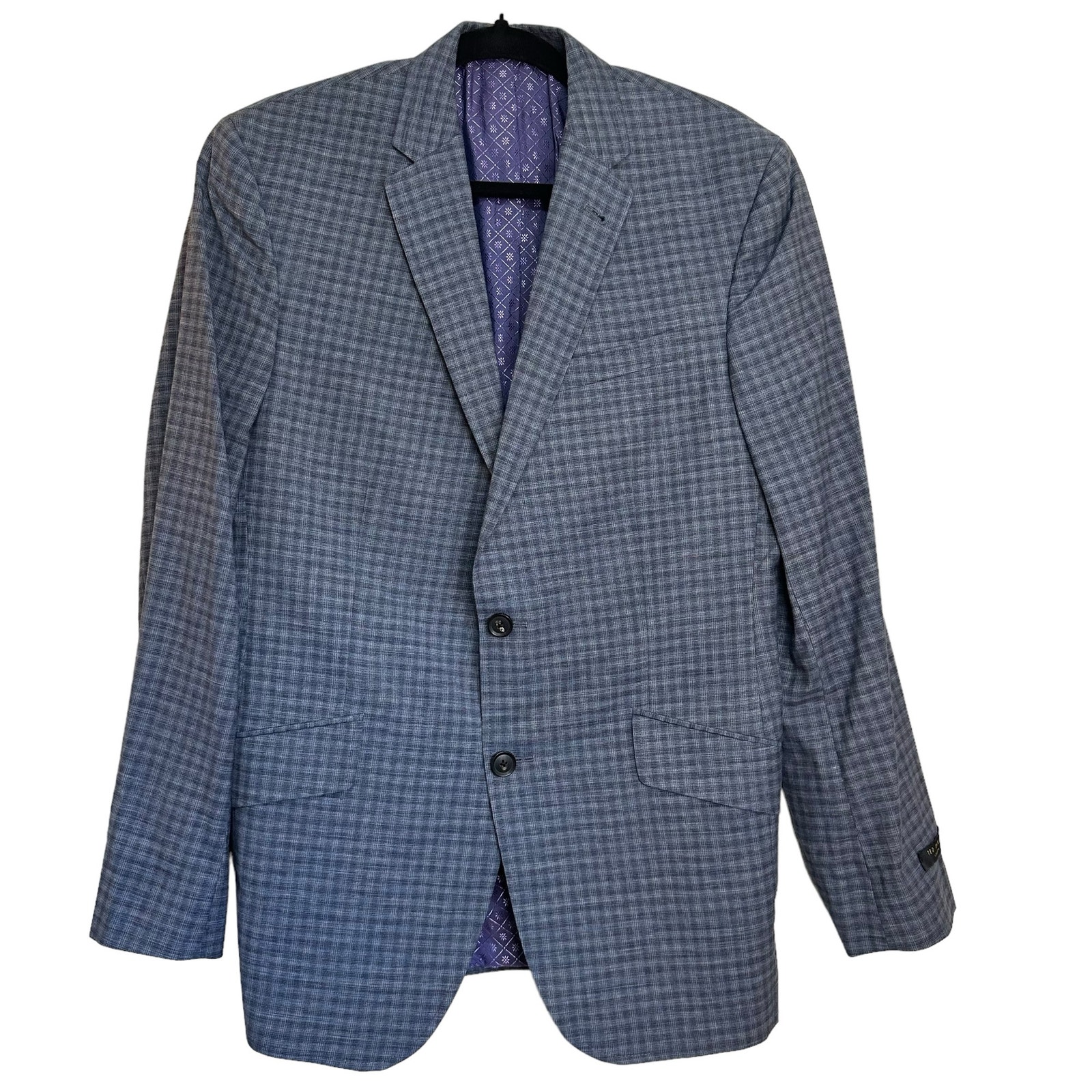 Ted Baker London Endurance Jones Spj Garden Gray & Purple Blazer Sz 40r Nwot